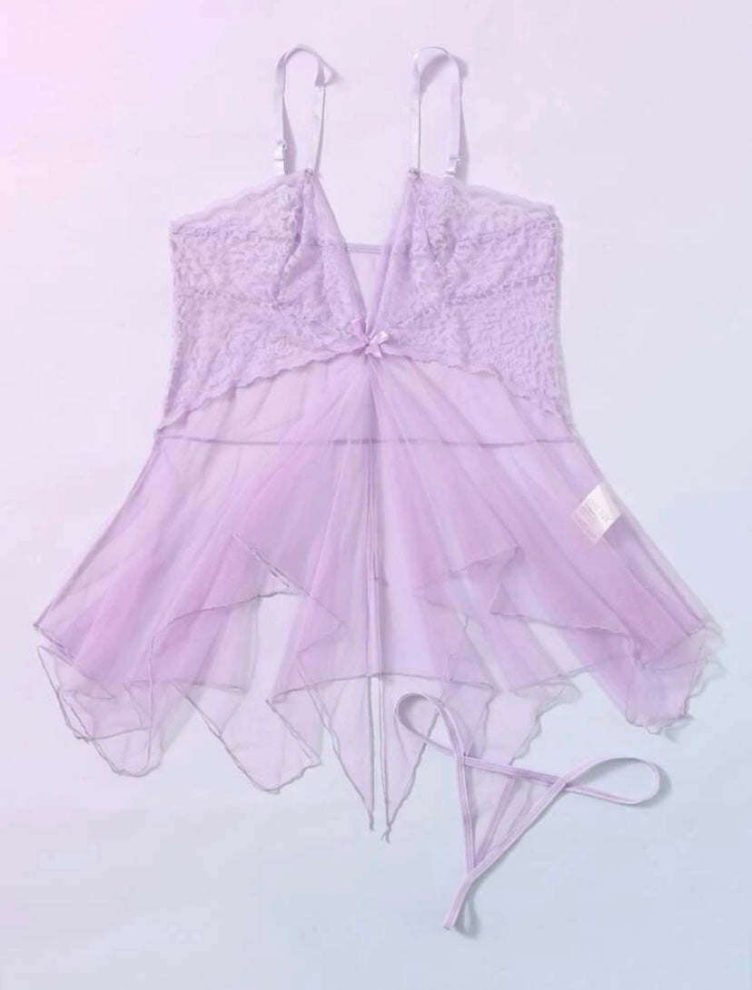 Babydoll encaje con tanga