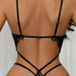 Body de encaje lineal negro