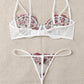 Set Blanco con bordado rojo