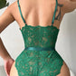 Body teddy verde de encaje
