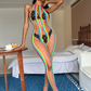 Malla de cuerpo con rayas multicolor